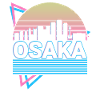 Osaka City Skyline Cityscape Rétro