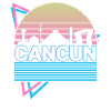 Cancun City Skyline Cityscape Rétro