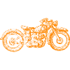 Freedom Motorcycle Orange Graphic