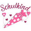 Schulkind Herz rosa Schulanfang