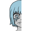 Half sad girl face