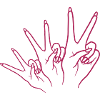 Symbol Victory Hand Signal Women