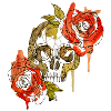Geometric Skull & Roses