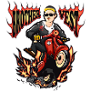 Moped moped rider