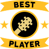 Meilleur guitariste (guitare, cercle, bannière)