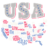 USA Map U.S. states America