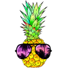 cool pineapple with sunglasses