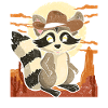 Cowboy Animal Motif Gift Raccoon