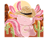 Animal Lover Cowboy Gift Axolotl