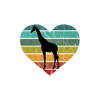 I love giraffe retro heart