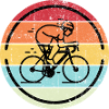 Retro-Radfahrer in Sunset Circles