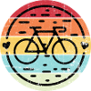 Retro Rainbow Bicycle Emblem