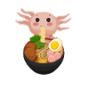 Ramen Axolotl Kawaii Anime Japansk Mad Teenagere Lon