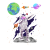 Dabbing Astronaut Space Planets Astronomy