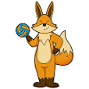 Fox Volleyball Player Volleyball