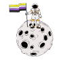 Nonbinary-Astronaut auf dem Mond Nonbinary-Flagge