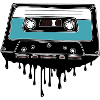 Cassette melting 80's motif
