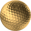 Golden Golf Ball 3D