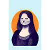 Mona Lisa Cat Retro