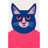 Stoned Face Cat Retro