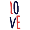 Liebe Typografie Marinerot