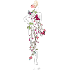 Nudity with skin flowers