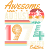 Août 1974 Naissance Anniversaire Rétro