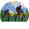 Nature Fahrradfahrer Berge Wildnis