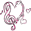 Musik Herz Pink