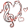 Musik Herz Rot