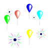 Celebration Balloons and fireworks