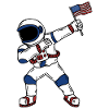 Dabbing American Astronaut July 4