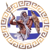 Greek flag ornament Zeus
