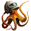 Krake Oktopus mit Helm Geschenkidee