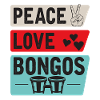 Peace Love Bongos Musical Instrument