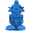 Motorcyclist blue