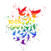 100% gay,deaf,deaf,graffiti,rainbow,LGBT