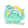 Dinosaurs with rainbows