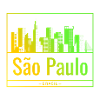 São Paulo skyline in neon gradient