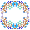 empty,flowers,flower wreath,floral,illustration,blue