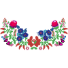 hungarian flowers,tendrils,floral,blue,flowers