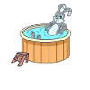 Rabbit in the Hot Tub