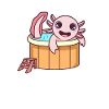 Axolotl in hot tub