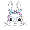 Cute Rabbit with glasses