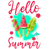 Ice Cream Popsicle Hello Summer