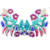 hungarian flowers,tendrils,floral,pink,flowers,sketch