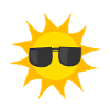 Sun Wearing Sunglasses