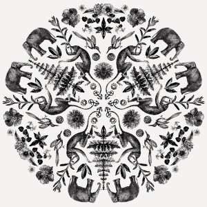 Affe Elefant Anker Farn Mandala