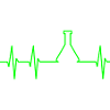 ECG et fiole d’Erlenmeyer
