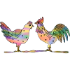 Hen and rooster